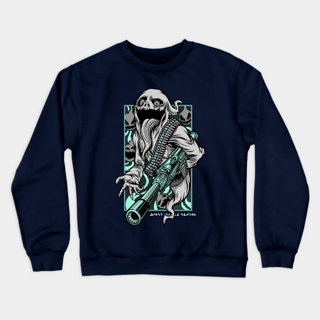 Ghost Hunting Season Is Back On Crewneck Sweatshirt by Red Rov